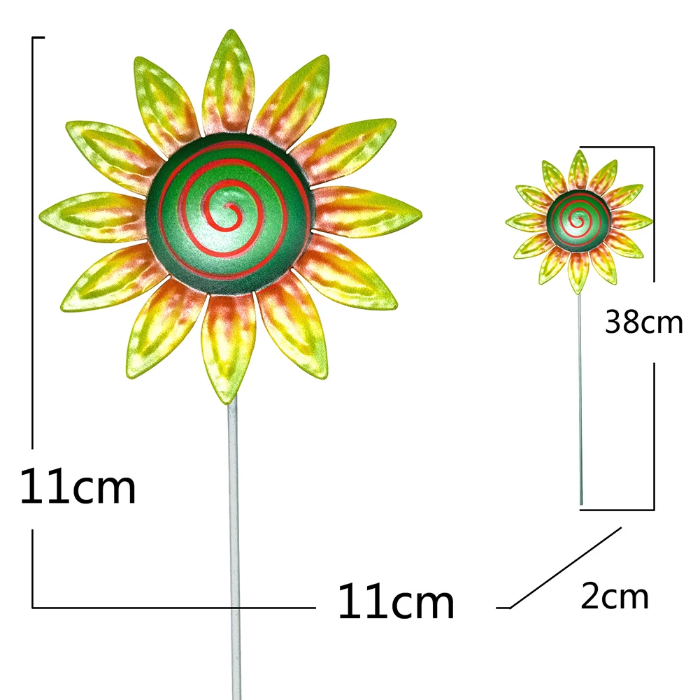 

Sunflower Metal Rotating Sunflower Metal Flower Stakes Standing Lawn Flower Yard Art Lawn Decoration Garden Stake Home Ornament