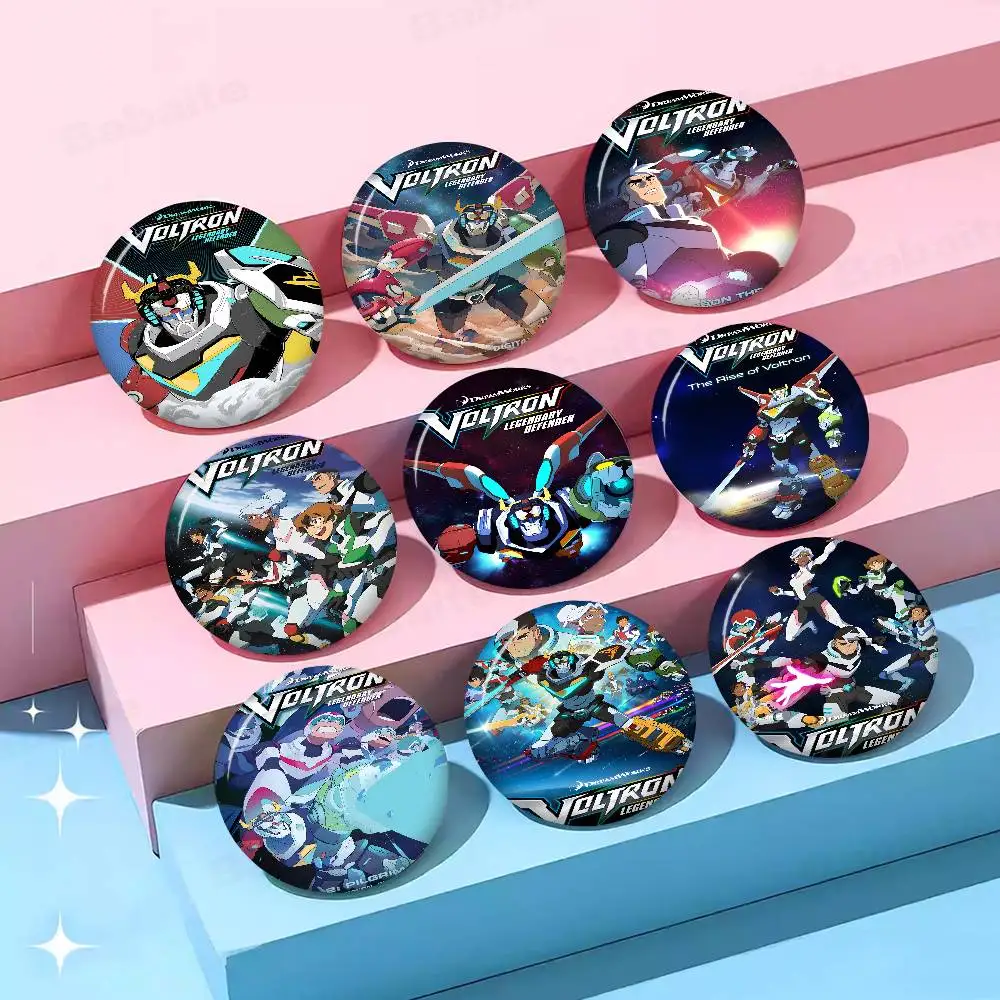 Фото Значки-пины с надписью «Аниме V-Voltron L-Legendary Defender», креативные броши, украшения для рюкзаков и одежды, подарки №2