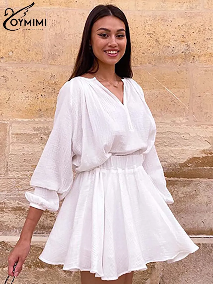 Oymimi модные белые хлопковые комплекты из 2 предметов женский наряд элегантные