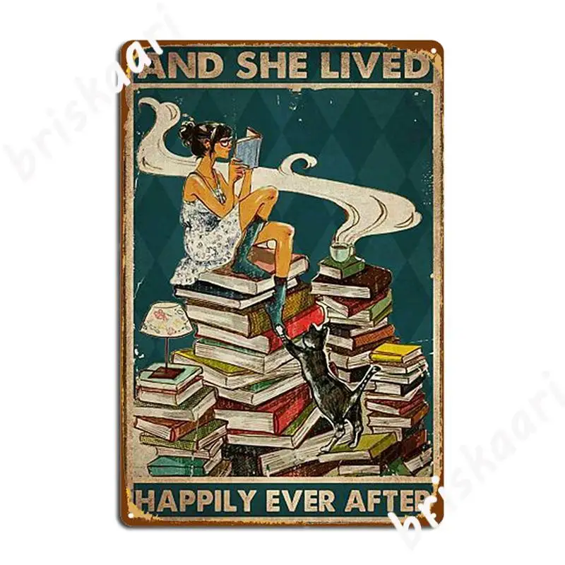 

Девушки читают книги и напитки Постер "кофе" металлический налет для вечерние Настенный декор стена паб на заказ жестяной знак постер
