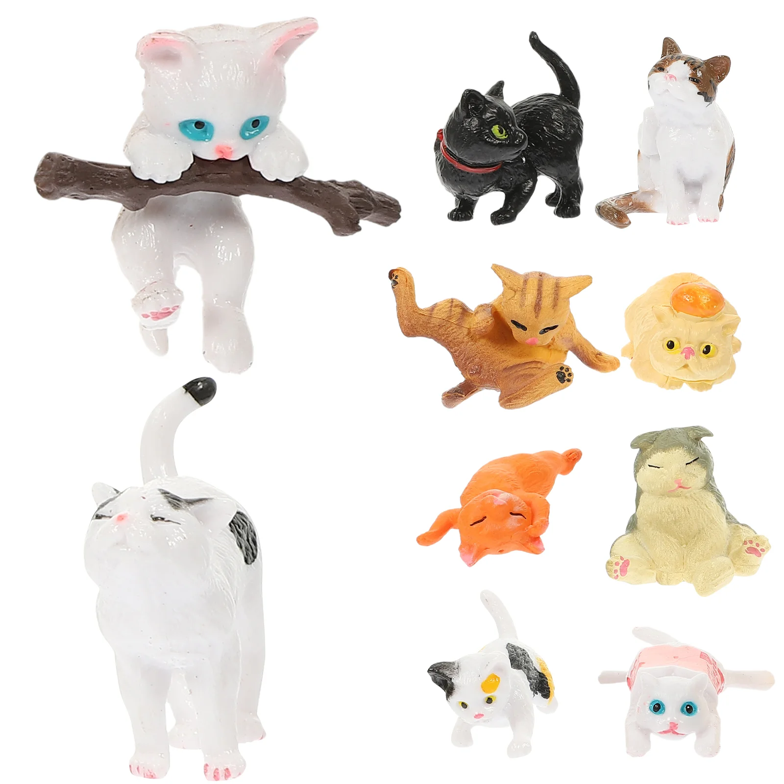 

Cat Figurines Figurine Mini Figures Miniature Figure Toys Adorable Animal Ornaments Decors Kitten Statue Topper Cupcake Plastic