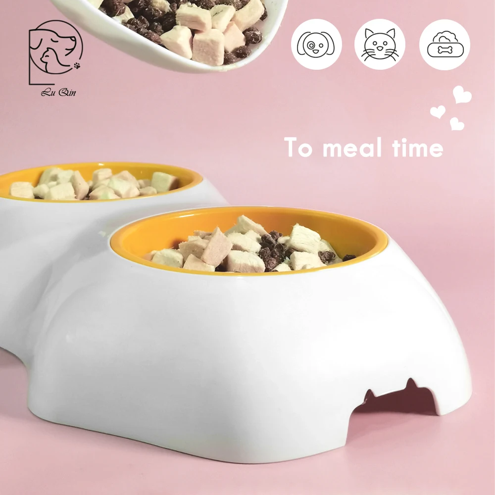 

Detachable Pet Food Bowl Egg Yolk PP Feeding Water Drinking Dog Bowls for Kitten Puppy Easy Cleaning Feeder Cats Supplies