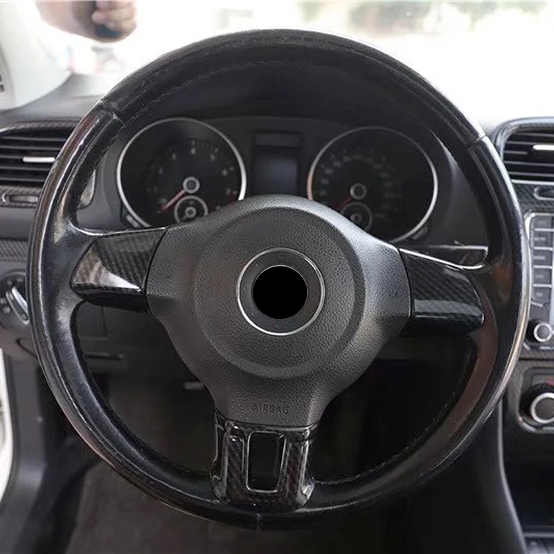 

For Volkswagen Golf 6 Mk6 2008–2013 Carbon Style Steering Wheel Buttons Frame Cover Trim Car Styling
