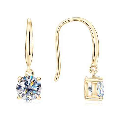 Серьги-крючки IOGOU с муассанитом