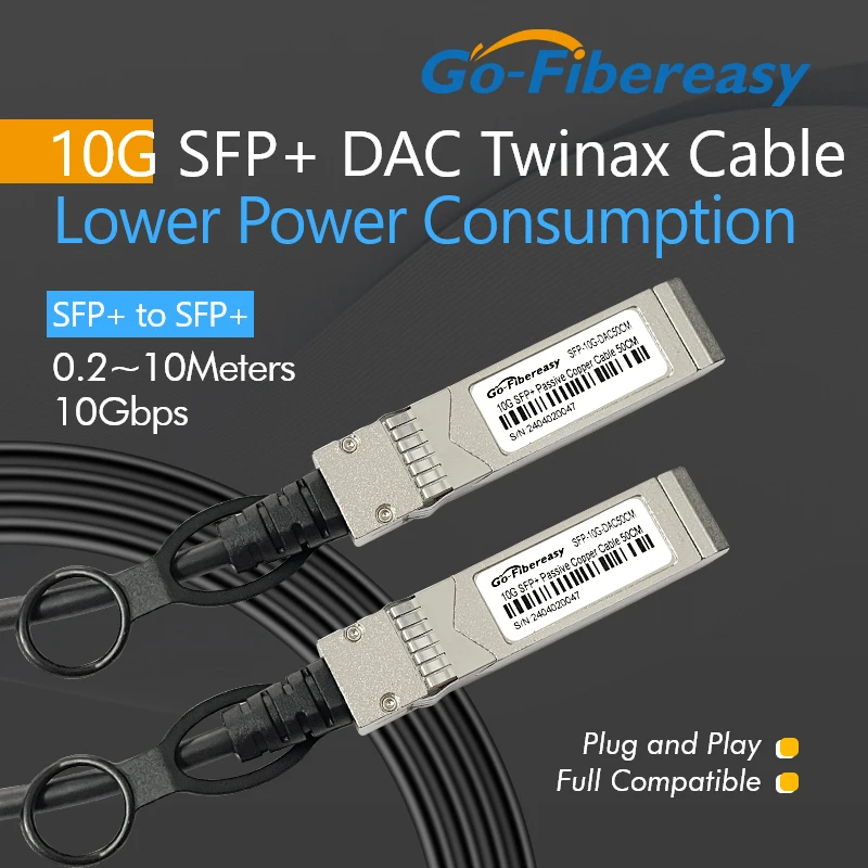 Кабель ЦАП SFP 10 ГБ 0 2 м 5 1 ~ пассивный медный кабель SFP+-SFP+ для оптоволоконного
