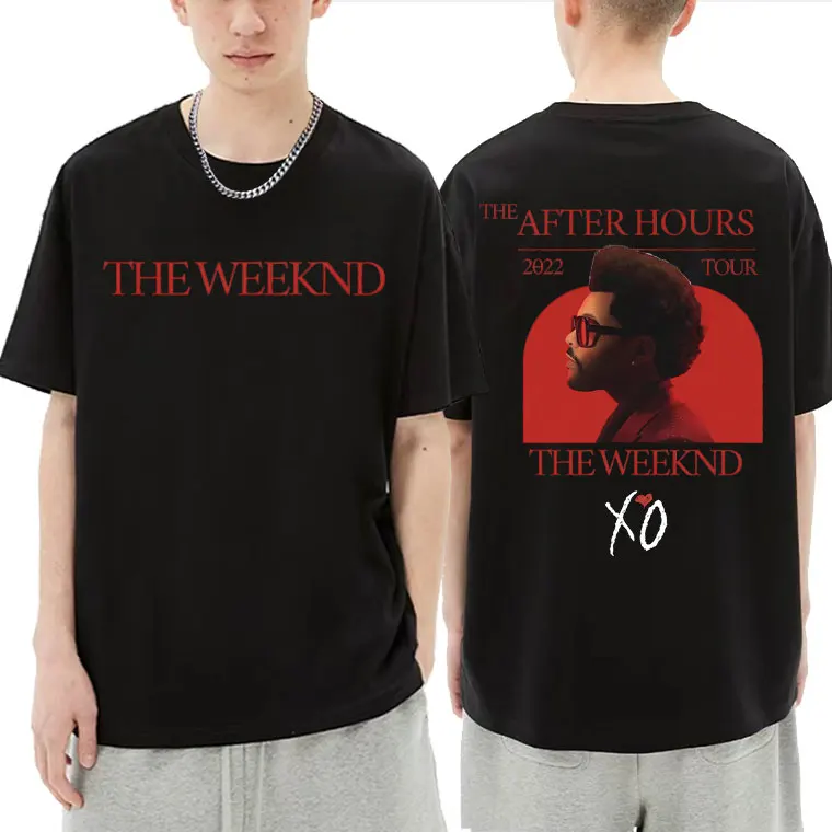 

The After Hours 2022 Tour The Weeknd X'o Double Sided Printed Tshirt Men Women Hip Hop Harajuku Tees Men's T-shirts Short Sleeve