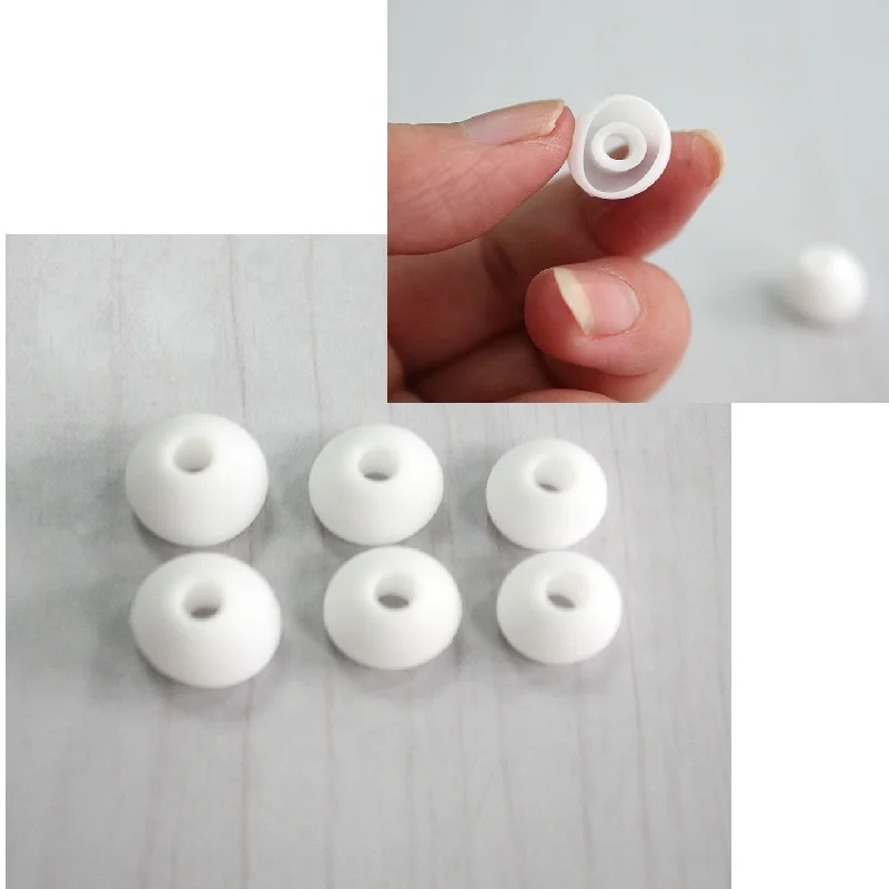 

New White 6pcs In Ear Bud Silicone Earphone Ear Pads In-Ear Headset Earbud Bud Tips Earbuds Eartips Earplug Earplugs