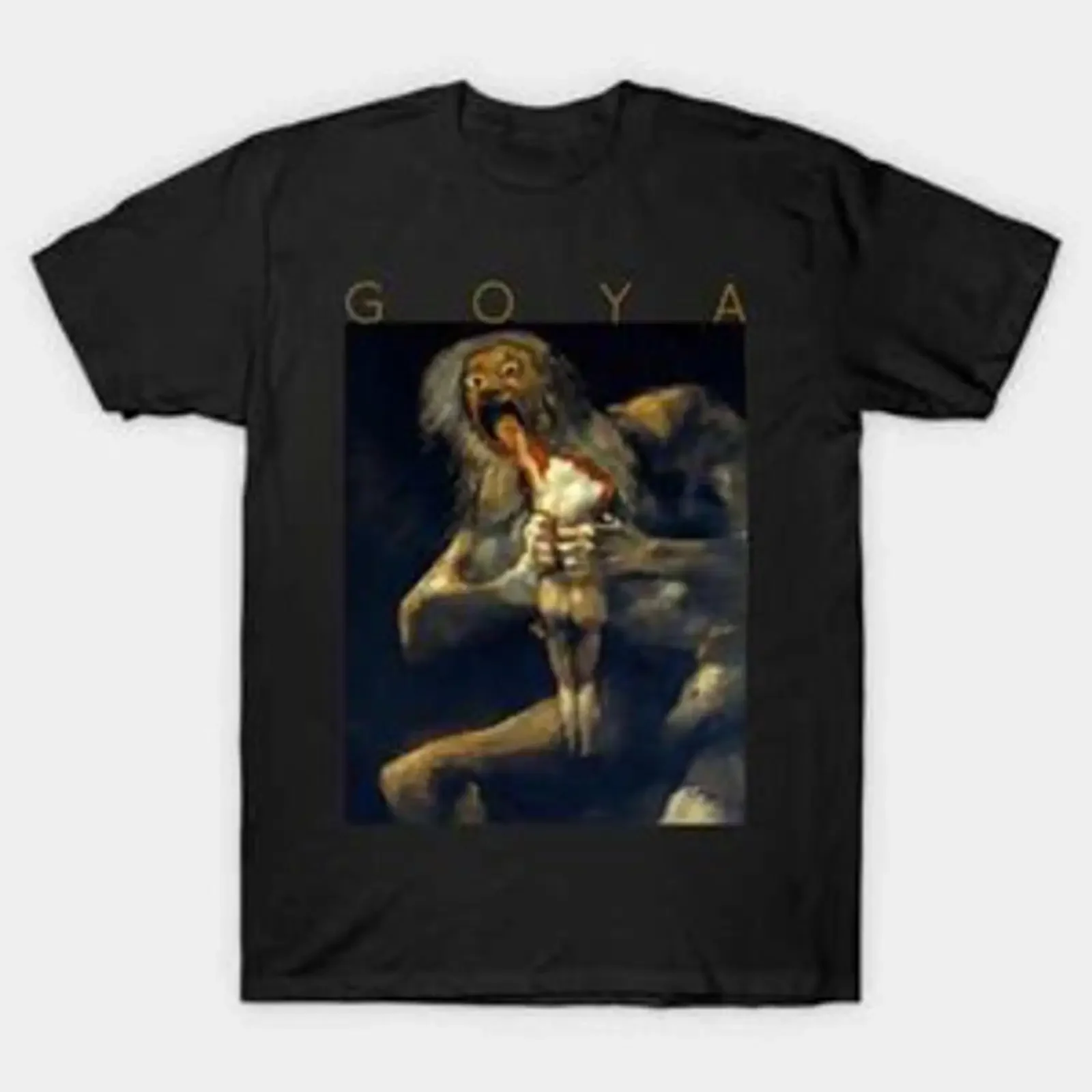 Фото Футболка Francisco Goya Saturn verschlingt seinen Sohn, размер S-5XL, быстрая доставка, винтажная, дышащая, с эффектом потертости, для повседневной носки №1