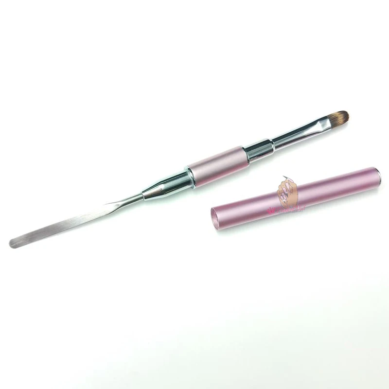 Двусторонняя кисть для наращивания ногтей розовая акриловая УФ-ручка рисования
