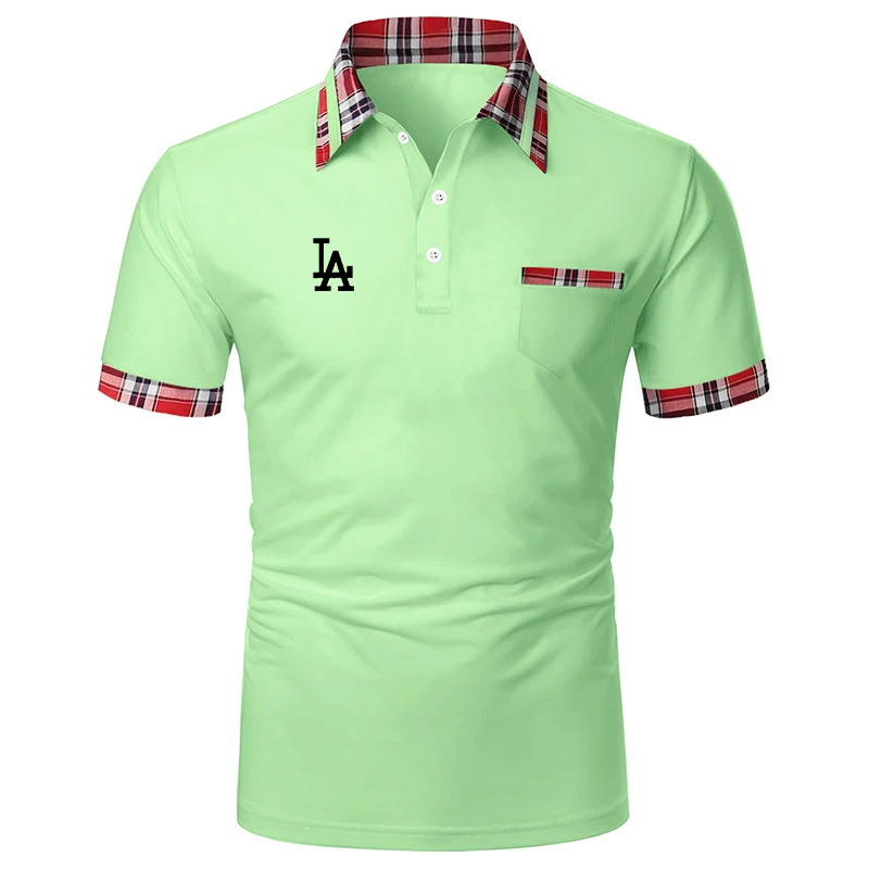 

Summer men's POLO shirt new solid color lapel sweat absorbent breathable short sleeve casual fashion slim men's POLO shirt top