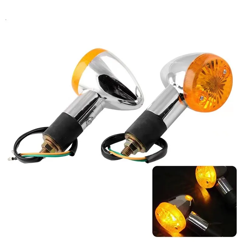 

Motorbike Signal Lights Metal Blinkers 2 pcs Motor Light 12V Motorcycle Turn Signals Indicator Universal