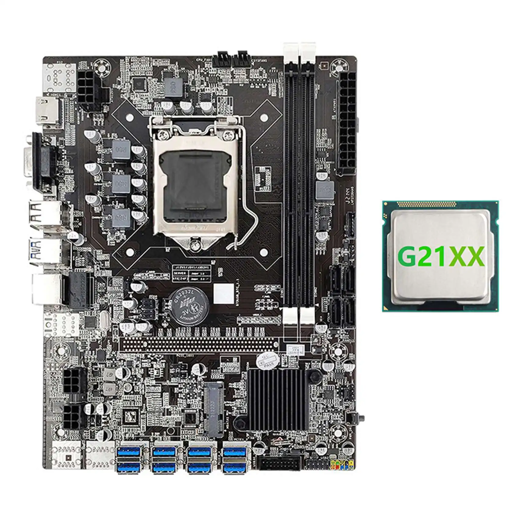 B75 8USB ETH Mining Motherboard 8XUSB+G21XX CPU LGA1155 DDR3 MSATA USB3.0 B75 USB BTC Miner Motherboard