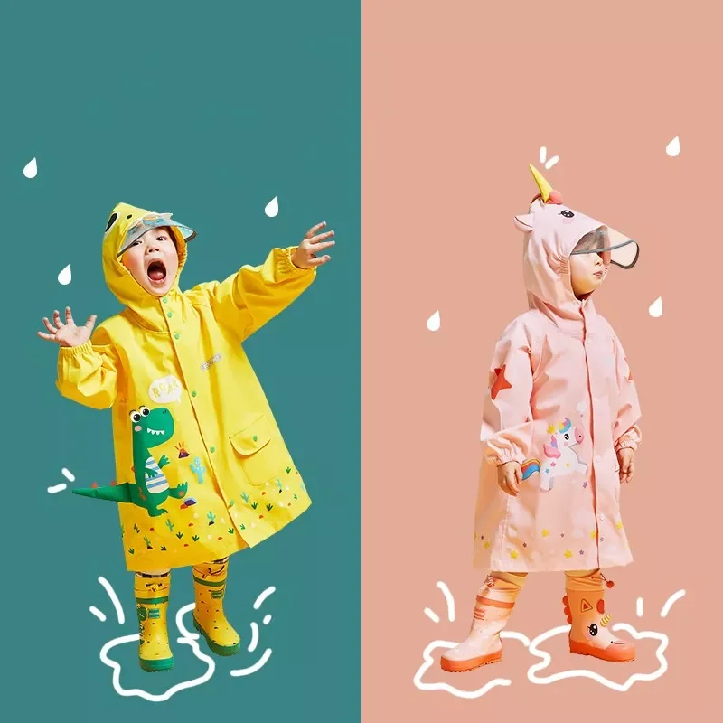 

Children Waterproof Windbreaker Unicorn Raincoat Baby Rain Coat Boys Girls Primary School Students Rain Poncho