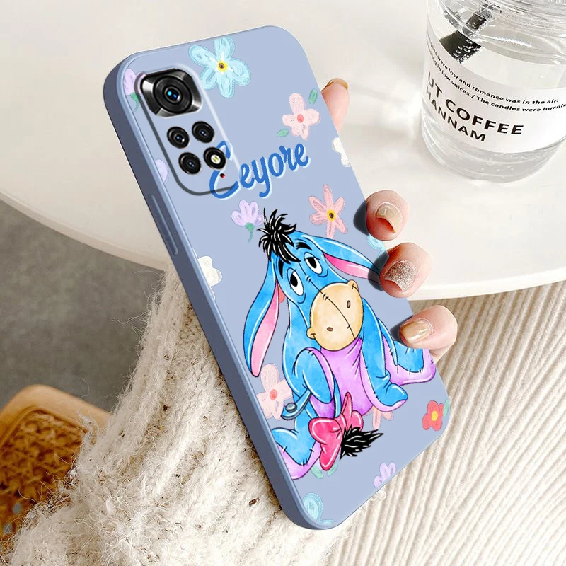 

Disney Winnie the Bear Phone Case For Xiaomi Redmi Note 12 11T 11S 11E 10S 10T 10 9T Pro Plus Liquid Rope Funda Cover