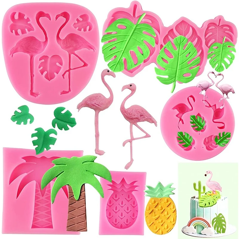 Hawaiian Rainforest Themed Fudge Mold Palm Leaf Candy Chocolate Polymer Clay Silicone Mold Cake Decorating Summer Beach Party