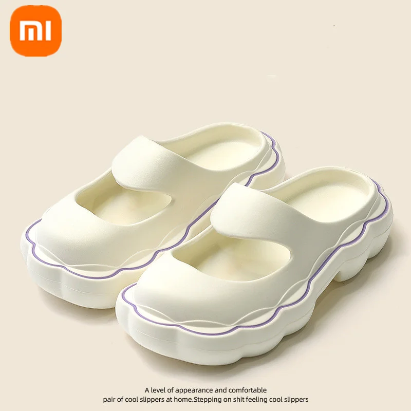 

New Xiaomi YOUPIN female EVA lace hole shoes thickened soft bottom anti-collision anti-skid mute outer wear sandals and slippers