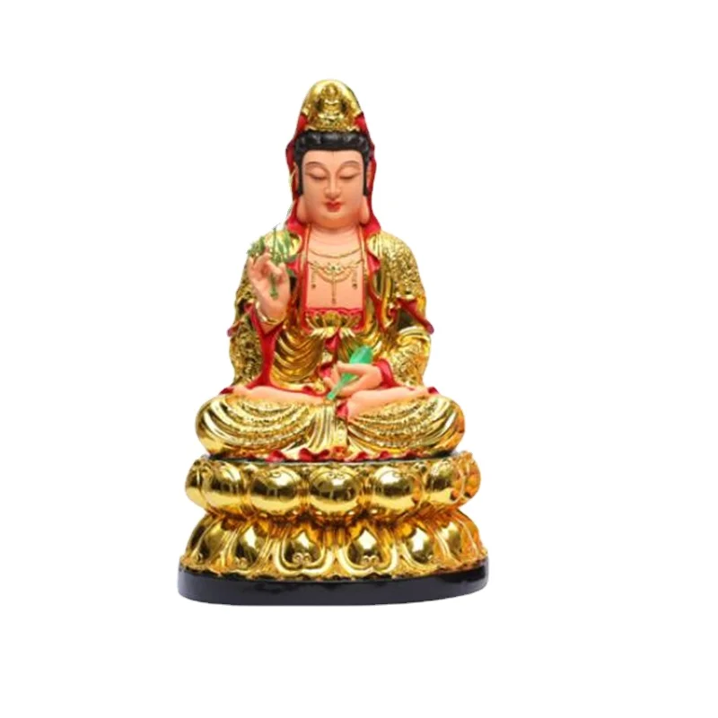 

30CM/11.8"(H) Home worship of Guanyin Buddha Temple Handmade resin Guanyin Bodhisattva household ornaments