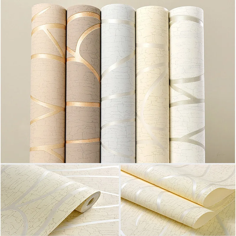 

9.5m Simple Curve Non-woven Fabric Braided Wallpaper Bedroom Dinning Livingroom Wall Covering 3D Home Decor Brush Glue Wallpaper