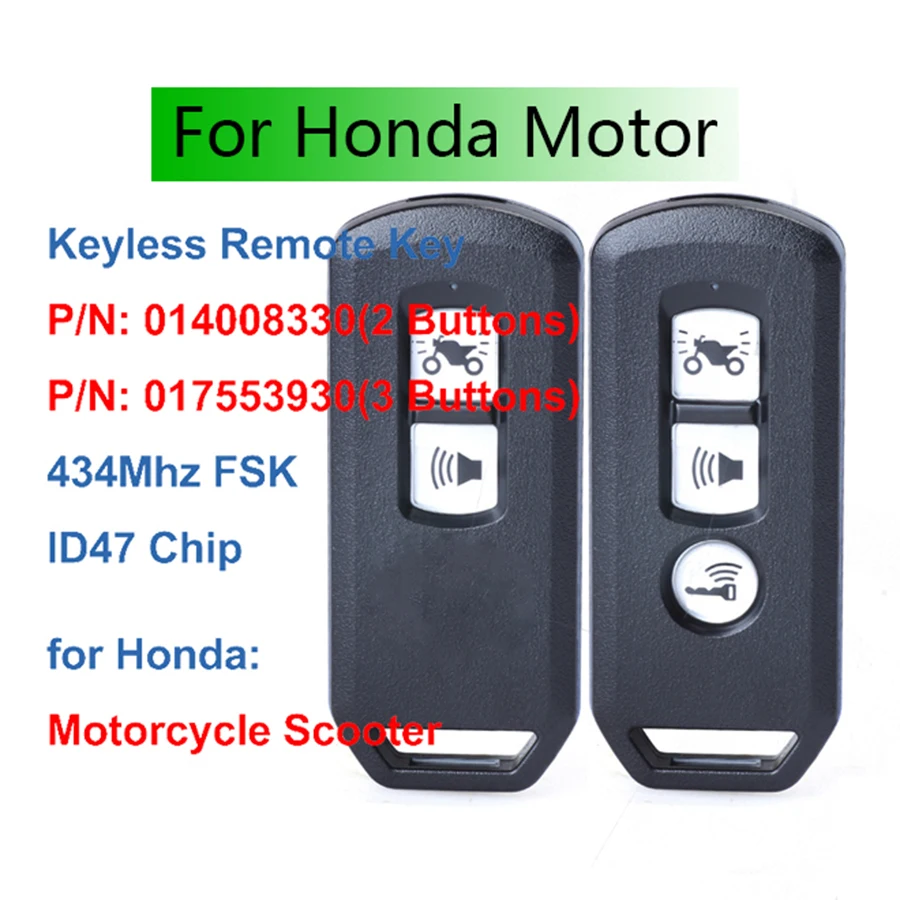 

Motorcycle Keyless Remote Key Fob 434MHz for Honda K35V3 ADV SH 150 Forza 300 125 PCX150 2018 Motorcycle Scooter K01 K77 K96 K97