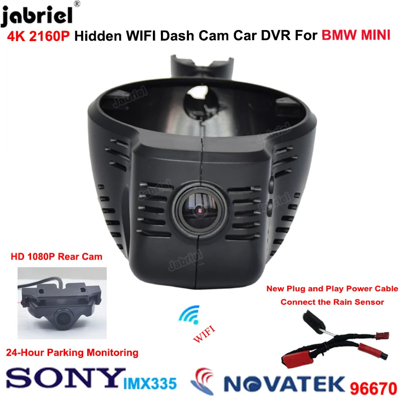 Автомобильный видеорегистратор UHD 4K с двумя объективами для BMW MINI r60 r61 r56 r57 r58 r59 f54