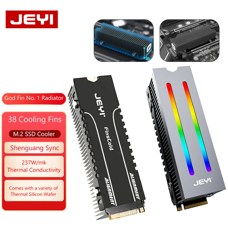 

Кулер JEYI M.2 SSD 2280, радиатор NVME, твердый жесткий диск, алюминиевый радиатор, радиатор, термоохлаждающая подставка для настольного ПК