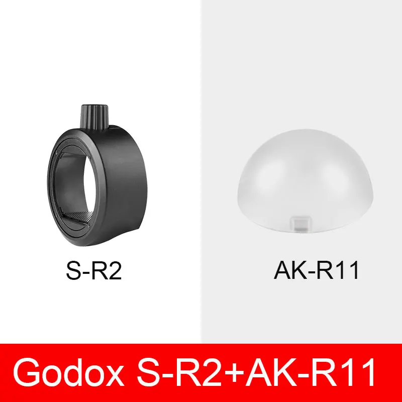 Фото Godox S-R2 Адаптер вспышки с круглой головкой + купольный диффузор AK-R11 для TT520 V850 V860 TT600 TT685 TT520III №1