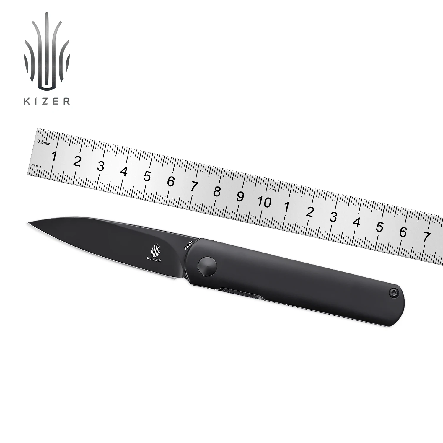 

Kizer Pocket Knife Ki3499A5 Feist 2022 New Titanium Black Handle with S35VN Steel Black Blade Outdoor Camping Knife