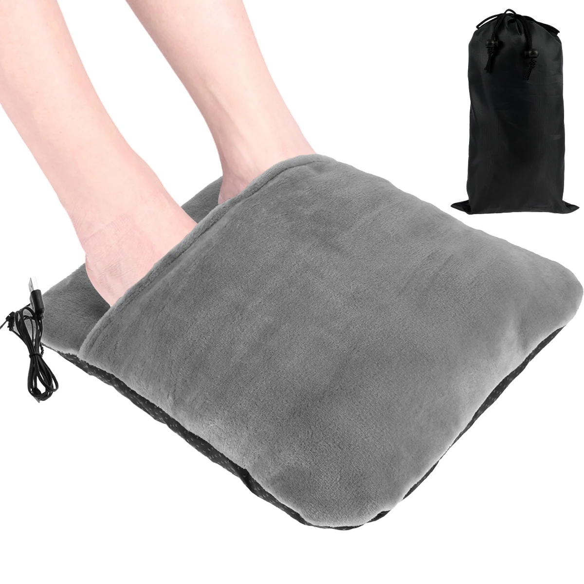 

Electric Heated Foot Warmer and Massager Soft Flannel Vibrating Foot Heater with 3 Modes USB Foot Warmer Under Desk Fast Heating