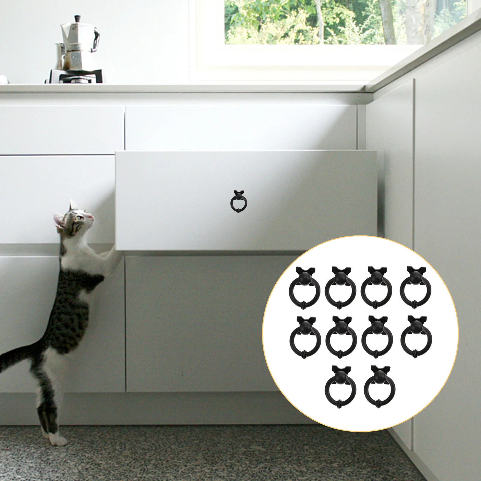 

Handles Cabinet Ring Knobs Drawerpull Handle Round Dresser Door Knob Wardrobe Cupboard Single Holekitchenhand Gripsfurniture