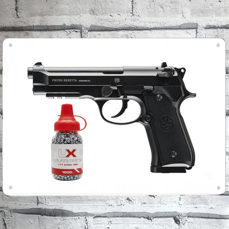

2022 CZ83 automatic Weaponr Wtih Bullet Pistol 173mm 7.65mm caliber tin sign 8*12inch