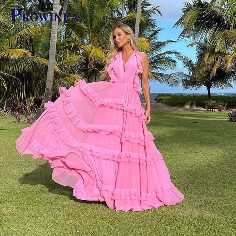 

Prowinea Pastrol Halter Backless Evening Gowns For Women 2023 Chiffon Pleat Ruched Floor-Length A-Line Abendkleider Personalised