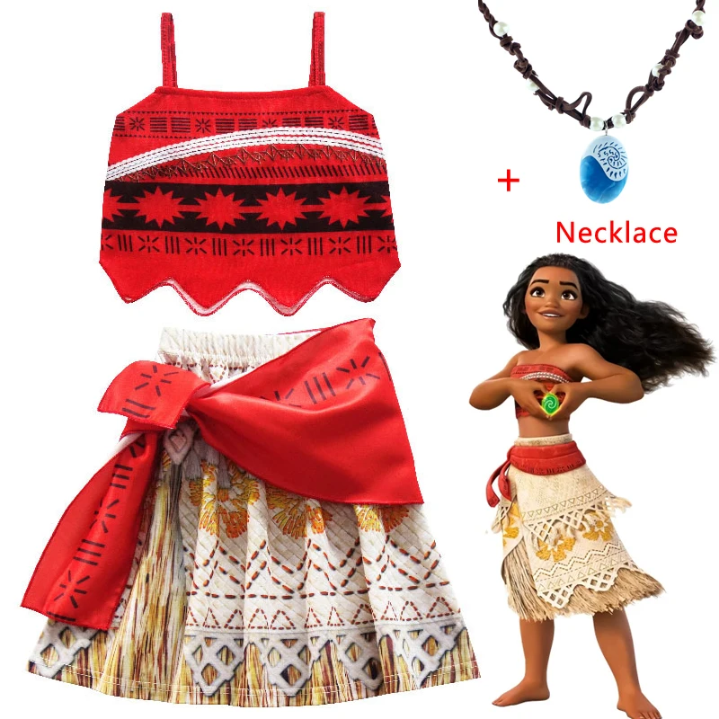 

Детская одежда для девочек, костюмы для косплея, платье принцессы Моана, приключения ваяна, летняя пляжная одежда, нарядный комплект для хэл...