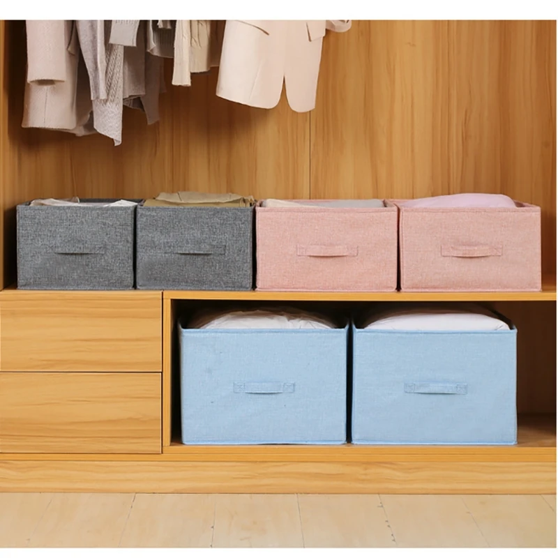 

Cotton Linen Toy Storage Basket Closet Clothing Organizer Desktop Sundries Snacks Cosmetic Storage Basket Box