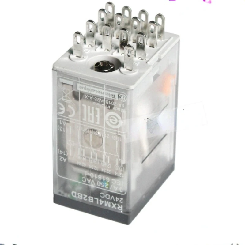 

relay RXM4LB2BD DC24V RXM4LB2P7 with lights 4 open 4 closed base RXZE1M4C