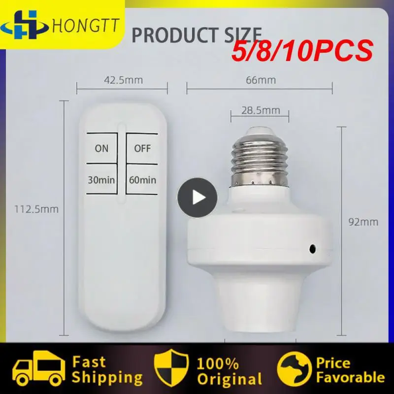 

5/8/10PCS Timer Remote Control Bulb Base Holder With Remote Controller Lamp Socket With Timer Lamp Bases Smart Home 110v 220v