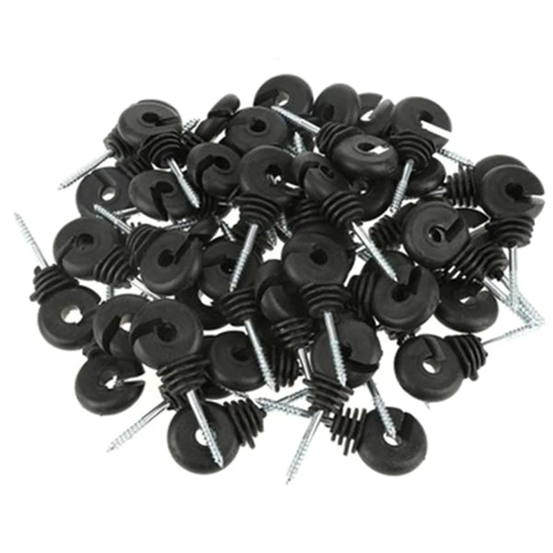 

100Pcs Electric Fence Offset Ring Insulator Fencing Screw In Posts Wire Safe Agricultural Garden Supplies Accessories