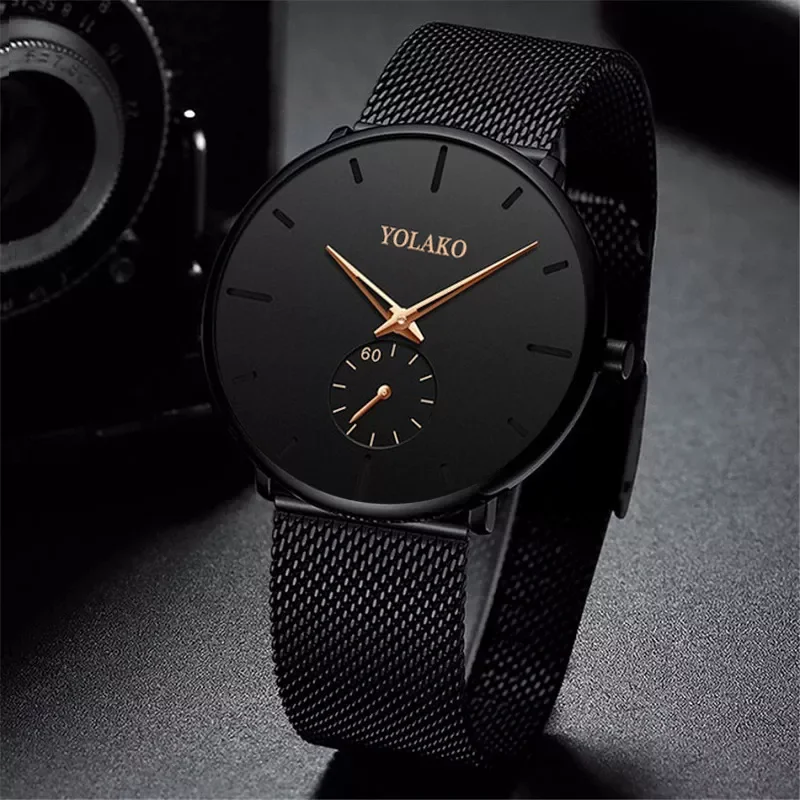 

smart watchNew Mens Ultra ThinMinimalist Quartz Casual Leather Watches Men Watch Male Simple Stainless Steel Mesh Band Clock Rel
