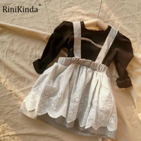 rinikinda fashion summer cute lace newborn baby kids girls overalls dress solid color shirt top toddler dresses clothes set