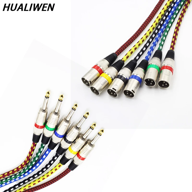 

XLR Cable 6.35mm To Male M/F 3Pin OFC Audio Cable Foil+Braided Shielded For Microphone Mixer Amplifier 3m