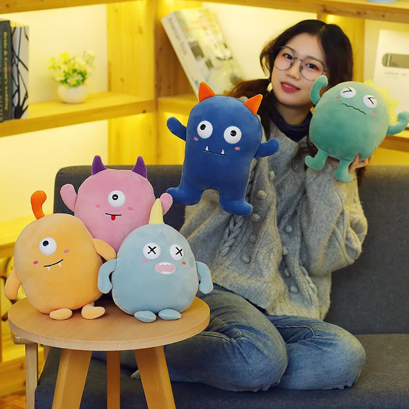 

25CM Kawaii Cartoon Monster Plush Toys Soft PP Cotton Pillow Home Decor Stuffed & Plush Cusion Gift For Kids Children Girls