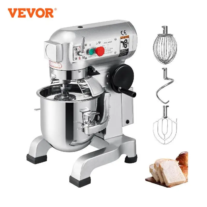 

VEVOR 10 15 20 30L Electric Dough Machine Stainless Steel Commercial Cream Egg Whisk Mixer Processor Kitchen Food Stand Blender