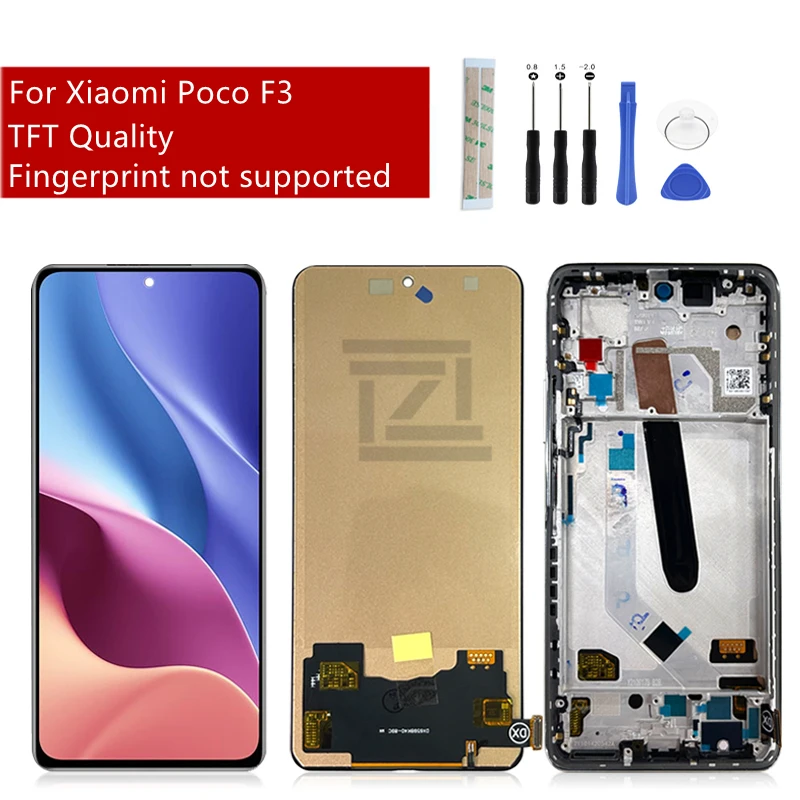 ЖК-дисплей TFF для Xiaomi Poco F3, дигитайзер сенсорного экрана в сборе с рамкой для Poco F3, запчасти для замены дисплея 6,67 дюйма