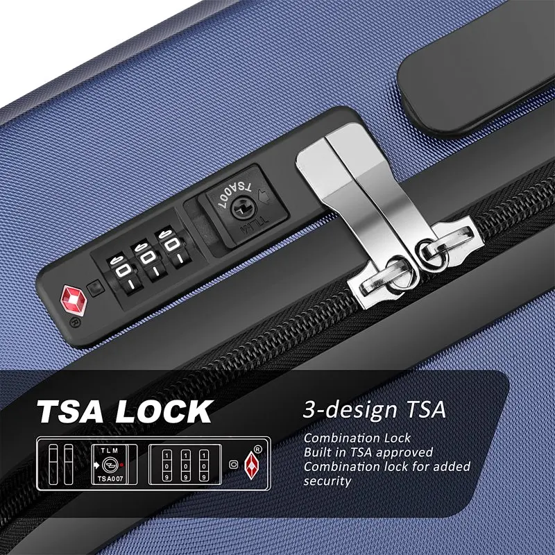 

New 24 inch PC+ABS Luggage Suitcase with Spinner Wheels and Built-In TSA Lock for Carry-On.