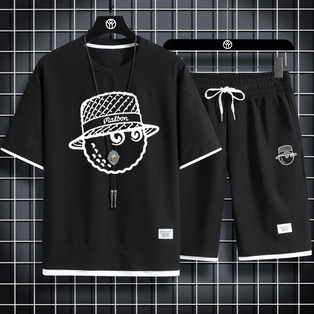 Golf Men's Sets Fashion Korean Tracksuit Men Short Sleeve T Shirts+Sport Shorts Suit Men Casual Men Clothing Mens Joggers Sets