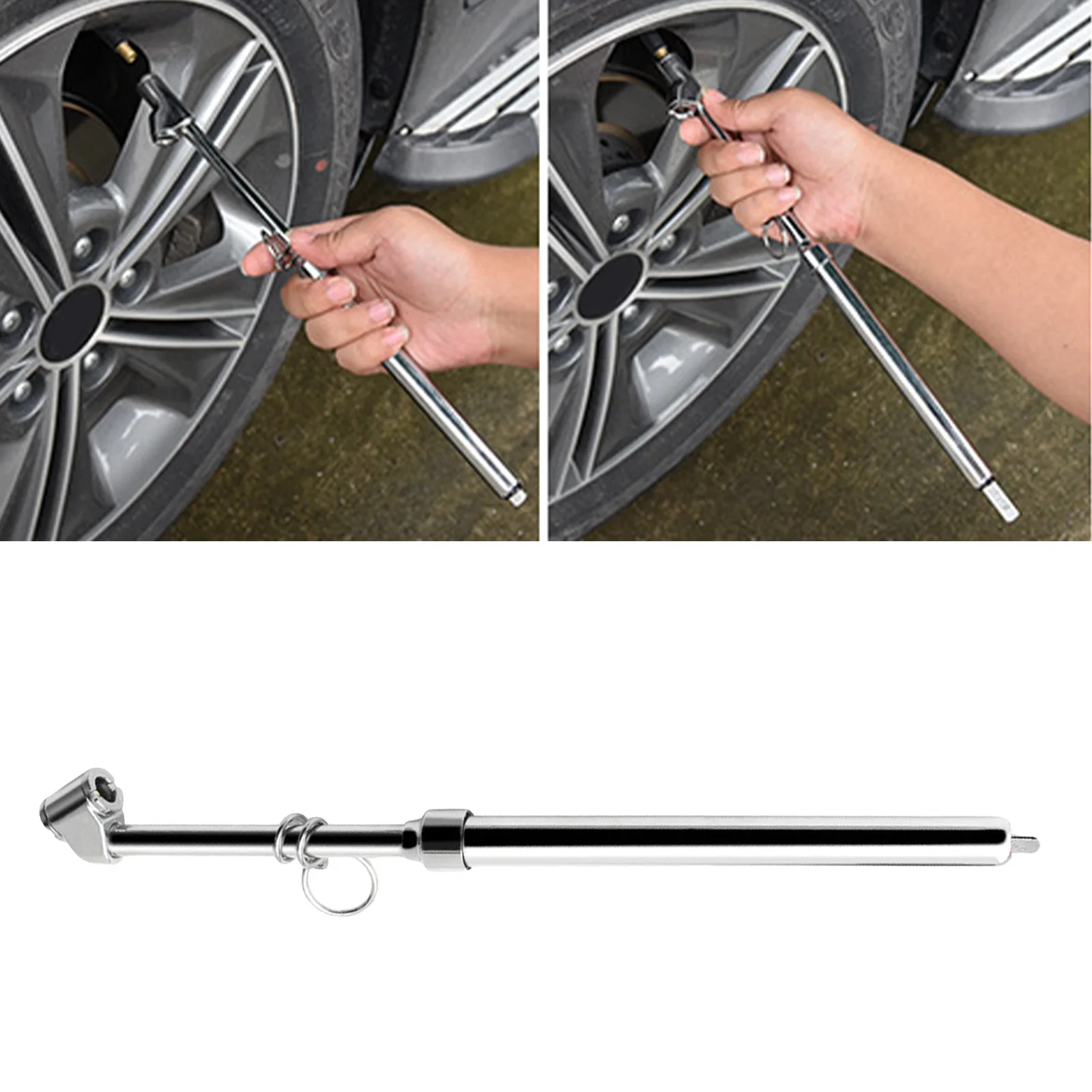 

Измеритель давления воздуха в шинах/шинах портативный измеритель давления в форме ручки 10-150 PSI прочный серебристый автомобильный Стайлинг