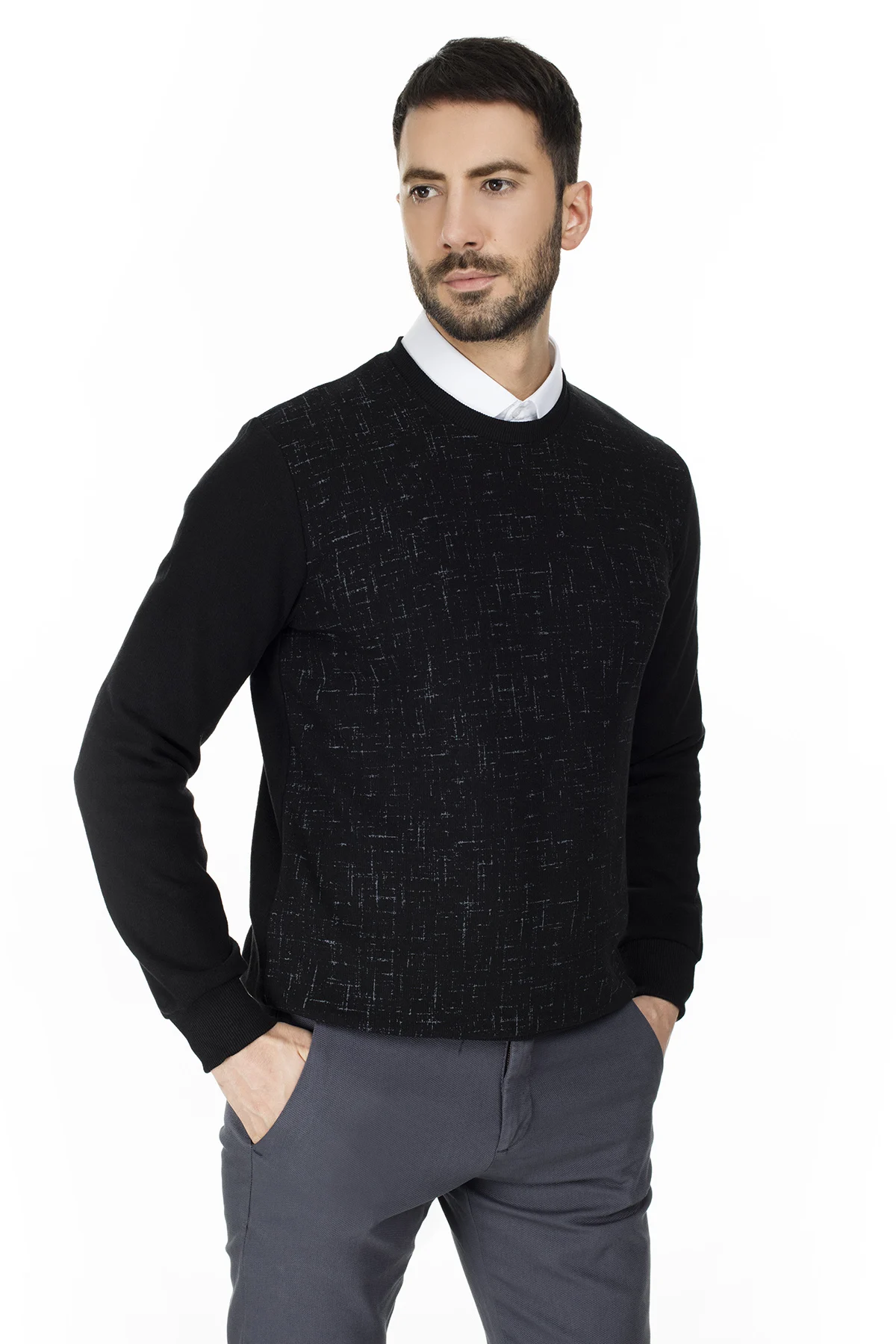 Мужская повседневная спортивная толстовка Buratti с круглым вырезом и длинным рукавом Повседневная Толстовка