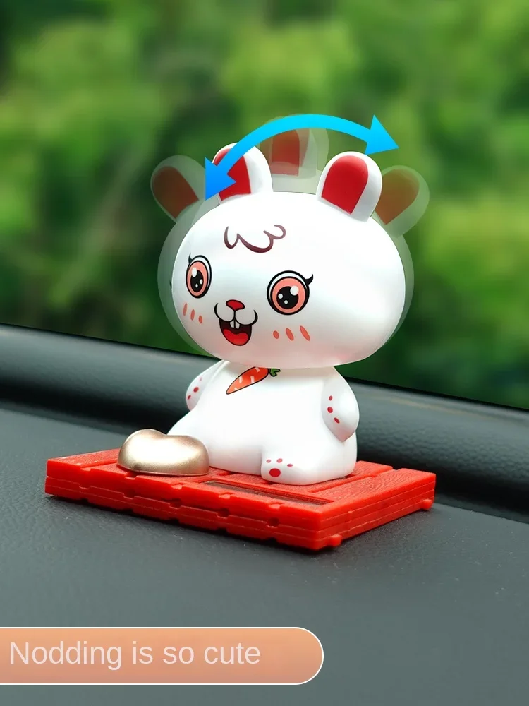 Подставка для украшения автомобиля креативная встряхивающая голова кролика