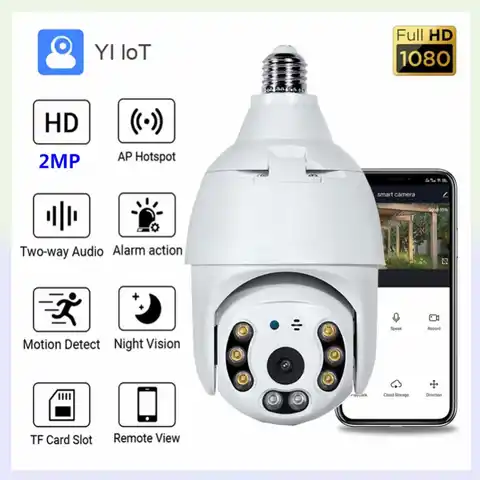 1080P E27 360 Поворотная панорамная камера с автоматическим слежением, беспроводная Wi-Fi IP-камера с лампочсветильник, удаленный просмотр, камера н...