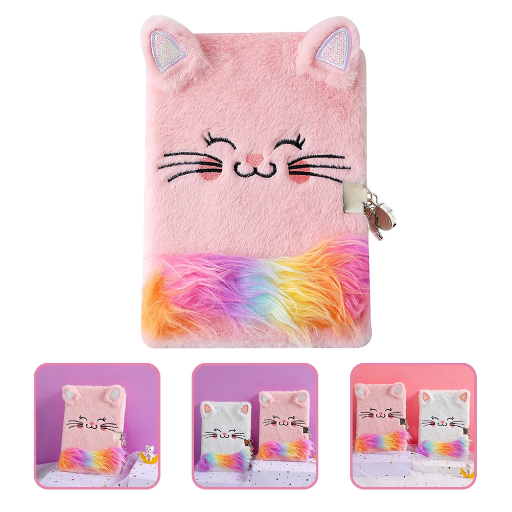 

Cat Plush Diary Secret Diary Kids Plush Diary Writing Notepad Animal Notepad