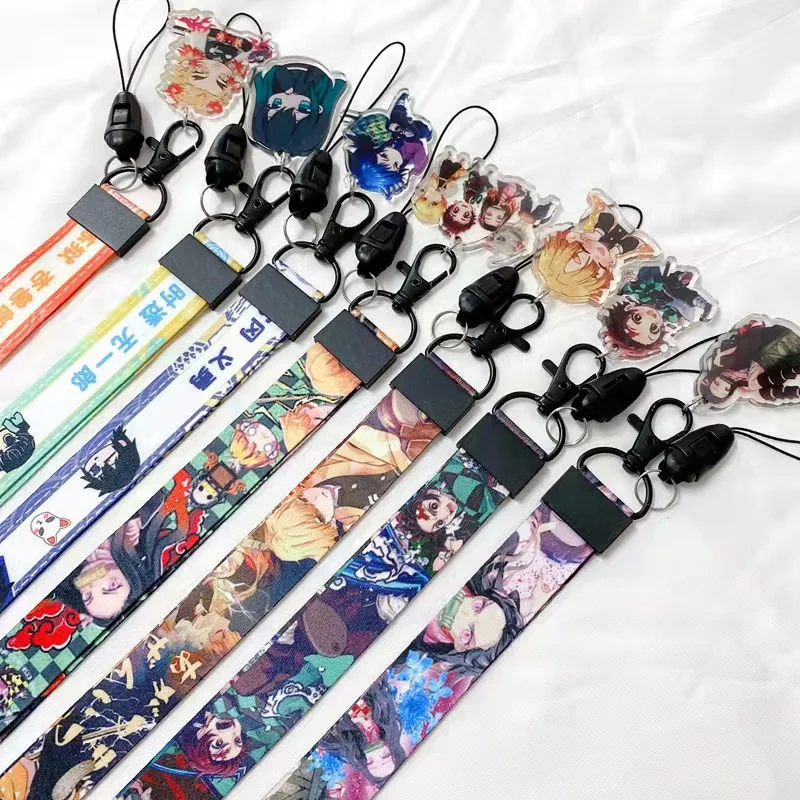 

Naruto mobile phone lanyard hanging neck wristband anime peripheral ribbon unisex work permit keychain card sleeve rope